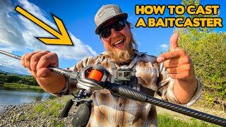 EASY 101 How To CAST A BAITCASTER Bonus Advanced Tips [upl. by Ailahtan]