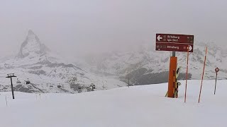 Skiing in Zermatt Riffelberg 🇨🇭⛷️ [upl. by Eselahc]