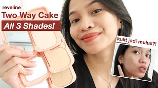 REVELINE BRIGHTENING TWO WAY CAKE REVIEW SEMUA SHADES Ratu Adellya [upl. by Airolg781]