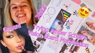 Trying Amber Scholls Vision Board  Manifesting her way amp 2023 goals [upl. by Kelwunn]