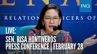 LIVE Sen Risa Hontiveros press conference  February 28 [upl. by Sucam]