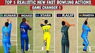 💯🤯Top5 Realistic Bowling Actions In Game Changer 5  Real Cricket 20 New Patch [upl. by Kwon611]