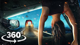 360° VR ESCAPE from a SNOW AVALANCHE in a Car With Girlfriend Realistic 360 Video 4K Ultra HD [upl. by Ojoj]