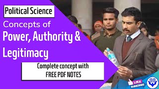 POLITICAL SCIENCE  What is Power Authority amp Legitimacy  For BABALLB   FREE Notes PDF [upl. by Hanan879]