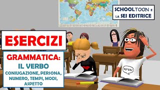 Grammatica Esercizi  Il verbo coniugazione persona numero tempi modi aspetto [upl. by Rolyab]