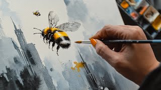 How to paint a Bumble Bee and Why we need them with artist Jane Betteridge [upl. by Nanny143]