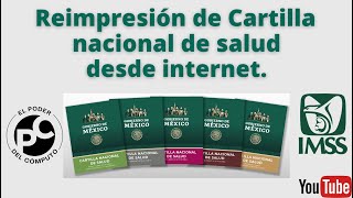 Reimpresión de Carnet  Cartilla nacional de salud desde internet IMMS immsdigital cartilla [upl. by Jecon]