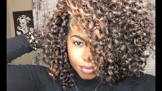 CROCHET BRAIDS  FREETRESS GOGO CURL  FULL THICK CURLS [upl. by Wennerholn]