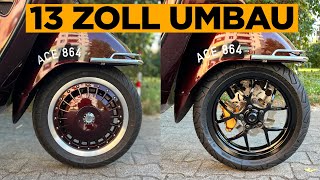 Umbau neue 13 Zoll Felgen BGM Sport  Vespa GTS 300 [upl. by Grieve791]