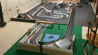 My New Floor Layout Scalextric Slot Car Track [upl. by Alaek113]