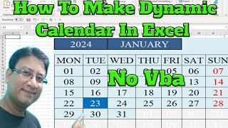 🔥How To Make Dynamic Calendar In Excel  🤗Dynamic Calendar No Vba  🤔Excel Me Dynamic Calenda [upl. by Wiskind]