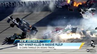 Dan Wheldon Indy 500 Winner Dies Crash Video Shows Multiple Cars on Fire [upl. by Enerod]