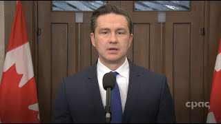 Conservative Leader Pierre Poilievre reacts to audit on ArriveCAN app – February 12 2024 [upl. by Laurence]