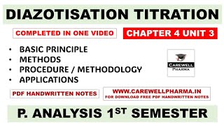 Diazotization Titration  Basic Principle  Method  Procedure  Ch 4 Unit 3  P Analysis 1st sem [upl. by Kilroy]