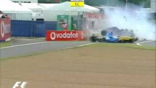 Formula 1  2004  Accidente Jarno Trulli  Silverstone [upl. by Moreta]