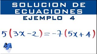 Solucionar ecuaciones lineales  Ejemplo 4 [upl. by Ettenyl851]