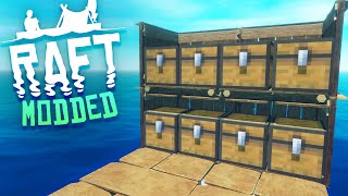 THE MINECRAFT CHEST MOD Raft Modded Episode 2 [upl. by Hplodnar]