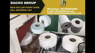 High Speed Maxi Jumbo Roll Tissue Toilet Roll Rewinder Machine Line  20230909 [upl. by Rahsab]