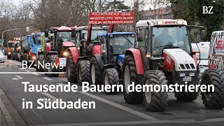 Tausende Bauern demonstrieren in Südbaden [upl. by Alyda]