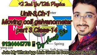 3114 Moving coil galvanometer part 3By Anup Sir [upl. by Lonyer]