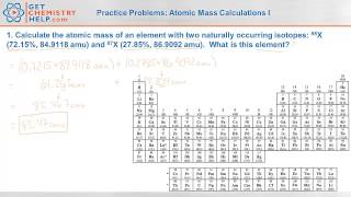 Chemistry Practice Problems Atomic Mass Calculations I [upl. by Hatcher]