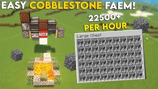 Minecraft Easiest Cobblestone Farm 121  Cobblestone Farm Tutorial  22500 Per Hour [upl. by Naujaj302]