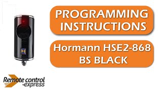 Programming my remote hormann HSE2868 BS BLACK [upl. by Richmal]