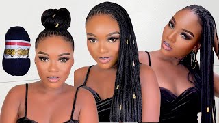 Amazing 🤩 From Yarn to knotless braids to locs wow 😱 how to make knotless braids with Yarn [upl. by Rye]