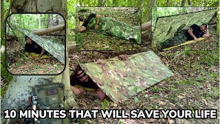 Learn Four Emergency Poncho Shelters in 10 Minutes or Less [upl. by Nyret]