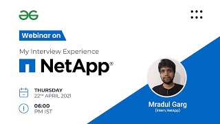 Webinar  My Interview Experience at NetApp [upl. by Germaine367]