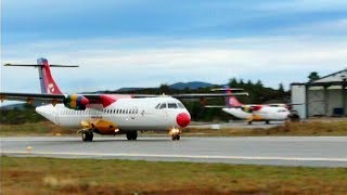 DAT ATR72  ATR42 at Stord Airport nov 2009 [upl. by Tullusus384]