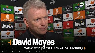 David Moyes thrilled to top UEL group ⚒️  West Ham 20 SC Freiburg  Europa League [upl. by Ahsie]