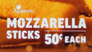 APPLEBEES GRILL amp BAR COMMERCIAL 2024  MOZZARELLA STICKS quot50 CENTS EACHquot  UNBELIEVABLE  EMF [upl. by Papotto]