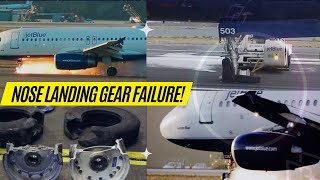 SCARY JETBLUE LANDING  JETBLUE A320 FLIGHT 292 FAILED NOSE GEAR [upl. by Virginie]