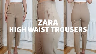 Zara High Waist Trousers Review and Try On Size XS  Peexo [upl. by Ydde421]