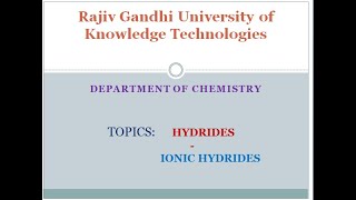 Hydrides  Ionic Hydrides [upl. by Dempsey29]