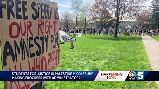 Middlebury College protestors say they are making progress with campus administrators over ceasef [upl. by Supat]