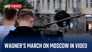 Russia rebellion The Wagner march on Moscow in videos [upl. by Nnairrek544]