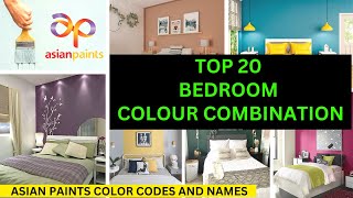 ASIAN PAINTS COLOUR COMBINATION FOR BEDROOM ASIAN PAINTS COLOUR NAME AND CODES  bedroom colour [upl. by Nalra181]