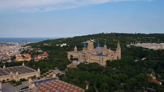 Aerial Views of Parc De Montjuic Barcelona [upl. by Menashem]