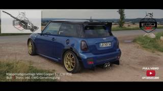 Mini Cooper S  JCW R56 Exhaust Sound 70mm 275quot Klappenauspuff Sportauspuff BullX EgoX [upl. by Ycnan]