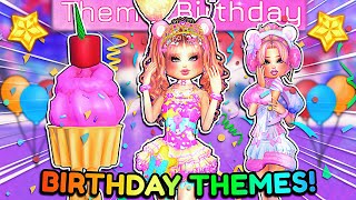 ONLY Buying BIRTHDAY THEMES For My BIRTHDAY In DRESS TO IMPRESS  ROBLOX Custom Theme Challenge [upl. by Kinsley]