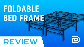 Amazon Basics Foldable Bed Frame Setup amp Review [upl. by Kcirdot76]