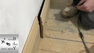 How to join skirting boards baseboards together with a splice joint or a splayed heading joint [upl. by Akirre]