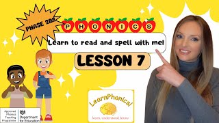 Phase 2 phonics for KIDS  Lesson 7 3 letter words reading practice [upl. by Annamaria452]