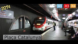 Rodalies Barcelona Plaça Catalunya R1  R3  R4  R12 Renfe 447  Civia 2014 [upl. by Aniles]