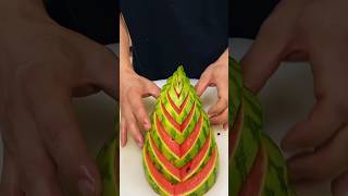 Cutting watermelon beautifully youtubeshorts food fruitdishes kitchen [upl. by Ayokal]