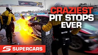 Craziest pit stop moments EVER  Supercars 2021 [upl. by Etnaid]