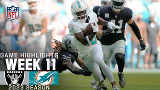 Las Vegas Raiders vs Miami Dolphins Game Highlights  NFL 2023 Week 11 [upl. by Levitt]