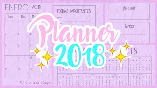 PLANNER 2018 PARA IMPRIMIR  DECORALO TU MISMO  COLORIDEAS [upl. by Cheng]